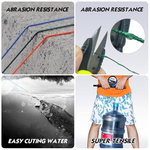 Proberos® Fishing Line Super Strong 0.6MM 110LB 50KG 100M PE 4 Strands Monofilament Braided Angling Accessory Durable Wire 2PCS Proberos® Fishing Line Super Strong 0.6MM 110LB 50KG 100M PE 4 Strands Monofilament Braided Angling Accessory Durable Wire 2PCS
